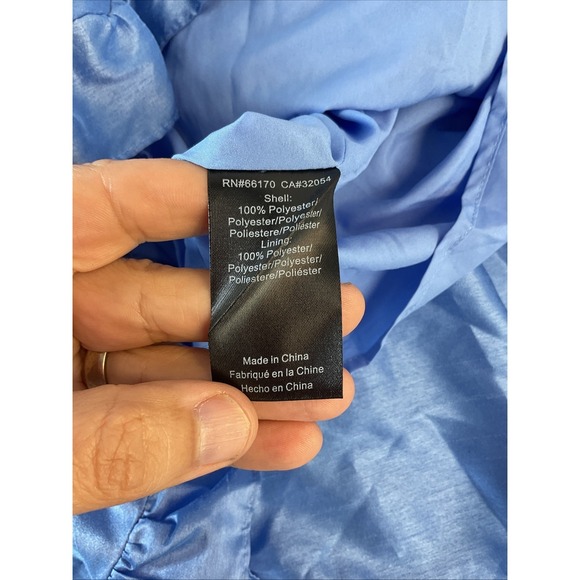 Anthropologie Hutch Twist-Front Puff-Sleeve Ruffle-Hem Midi Dress Sky Blue XS - Picture 10 of 13